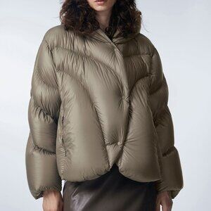 JNBY hoodie down light wear brown oversize  puffer  jacket size  XS/Small